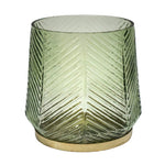 Elm Embossed Candle Holder Soft Sage H20cm - Rogey