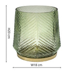 Elm Embossed Candle Holder Soft Sage H20cm - Rogey