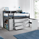 Ersa Grey and White Mid Sleeper Single - Rogey