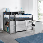 Ersa Grey and White Mid Sleeper Single - Rogey