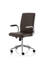 Ezra Medium Back Leather Executive Office Chair with Arms - Rogey