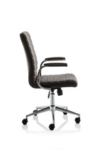 Ezra Medium Back Leather Executive Office Chair with Arms - Rogey