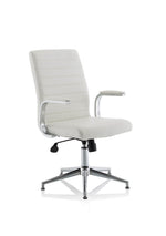 Ezra Medium Back Leather Executive Office Chair with Arms - Rogey