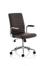 Ezra Medium Back Leather Executive Office Chair with Arms - Rogey