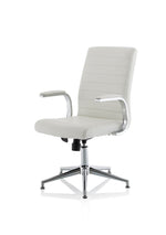 Ezra Medium Back Leather Executive Office Chair with Arms - Rogey