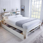 Fabio White Wooden Bed King - Rogey