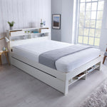 Fabio White Wooden Bed King - Rogey