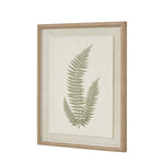 Fern Art On Texture - Torn Paper With Beaded Frame - Rogey