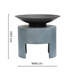 Fire Pit & Oval Console Cement H41Cm W46Cm - Rogey