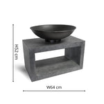 Fire Pit & Rectangle Console Cement H52Cm W64Cm - Rogey