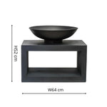 Fire Pit & Rectangle Console Granite H52Cm W64Cm - Rogey