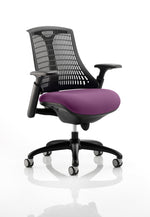 Flex Medium Back Black Frame Task Operator Office Chair with Arms - Rogey