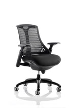 Flex Medium Back Black Frame Task Operator Office Chair with Arms - Rogey