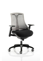 Flex Medium Back Black Frame Task Operator Office Chair with Arms - Rogey