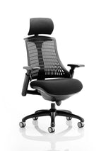 Flex Medium Back Black Frame Task Operator Office Chair with Arms - Rogey