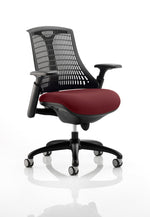 Flex Medium Back Black Frame Task Operator Office Chair with Arms - Rogey