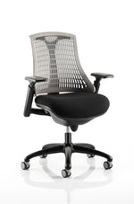 Flex Medium Back Black Frame Task Operator Office Chair with Arms - Rogey