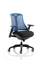 Flex Medium Back Black Frame Task Operator Office Chair with Arms - Rogey