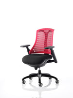 Flex Medium Back Black Frame Task Operator Office Chair with Arms - Rogey