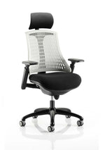 Flex Medium Back Black Frame Task Operator Office Chair with Arms - Rogey