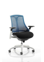 Flex Medium Back Black Frame Task Operator Office Chair with Arms - Rogey