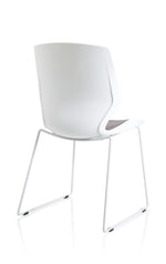 Florence Sled White Frame Fabric Seat Visitor Chair - Rogey