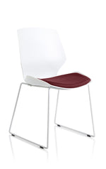 Florence Sled White Frame Fabric Seat Visitor Chair - Rogey