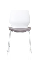 Florence Sled White Frame Fabric Seat Visitor Chair - Rogey