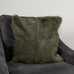 Forest Green Goatskin Cushion - 45 x 45cm - Rogey