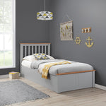 Francis Grey Wooden Ottoman Bed Single - Rogey