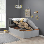 Francis Grey Wooden Ottoman Bed Single - Rogey