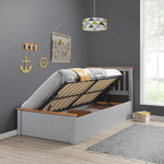 Francis Grey Wooden Ottoman Bed Single - Rogey