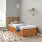 Francis Oak Wooden Ottoman Bed Single - Rogey