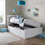 Francis White Wooden Ottoman Bed Single - Rogey