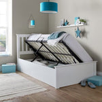 Francis White Wooden Ottoman Bed Single - Rogey