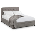 Fullerton 4 Drawer 135cm Bed - Grey - Rogey