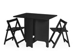 Gatan Small Gateleg Table With 2 Chairs - Black - Rogey