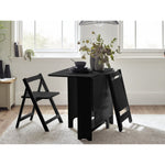 Gatan Small Gateleg Table With 2 Chairs - Black - Rogey