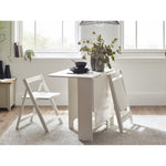 Gatan Small Gateleg Table With 2 Chairs - White - Rogey