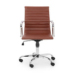 Gio Brown & Chrome Office Chair - Rogey