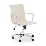 Gio Ivory & Chrome Office Chair - Rogey