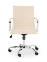 Gio Ivory & Chrome Office Chair - Rogey