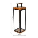 Grace Tall Lantern in Acacia Wood and Black H52cm W15cm - Rogey