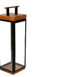 Grace Tall Lantern in Acacia Wood and Black H52cm W15cm - Rogey