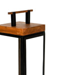 Grace Tall Lantern in Acacia Wood and Black H52cm W15cm - Rogey