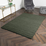 Green Knitted Large Wool Rug - 160 x 230cm - Rogey