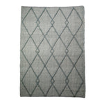 Grey Diamond Pattern Large Wool Rug - 160 x 230cm - Rogey