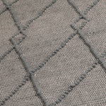 Grey Diamond Pattern Large Wool Rug - 160 x 230cm - Rogey