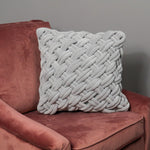 Grey Handknotted Velvet Cushion Cover - Rogey