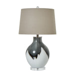 Grey Shadows Table Lamp With Linen Shade - Rogey